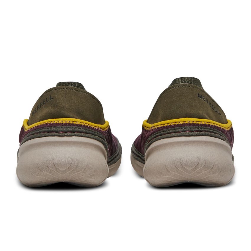 Chaussure Casual Merrell Hut Moc Bordeaux/Vert Olive Femme | K.K.UASC